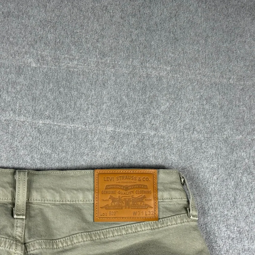 Levi's 502 Jeans Mens 34x31 Premium Regular Taper Jeans Green Denim